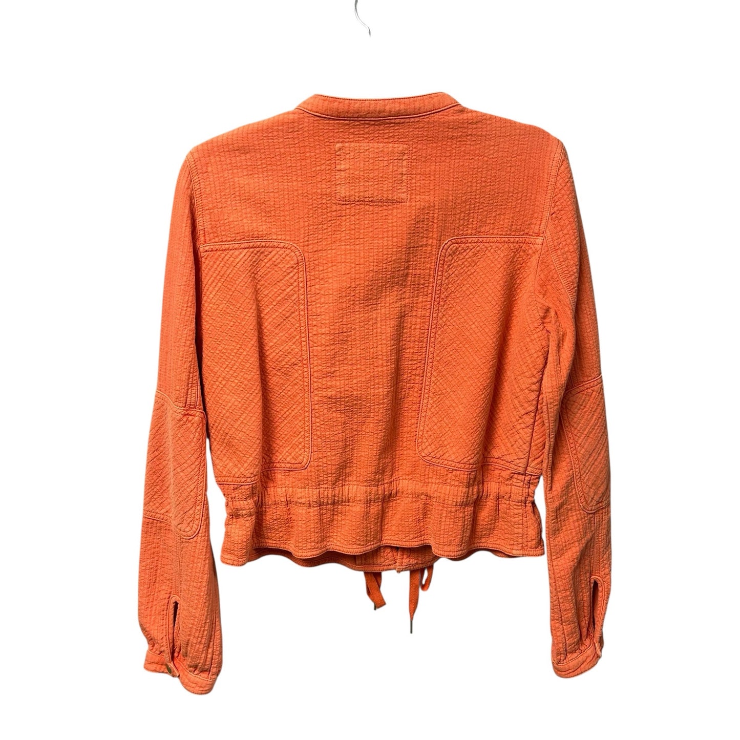 by Anthropologie Light Orange Joyce Textured Full Zip Moto Jacket Womens Medium