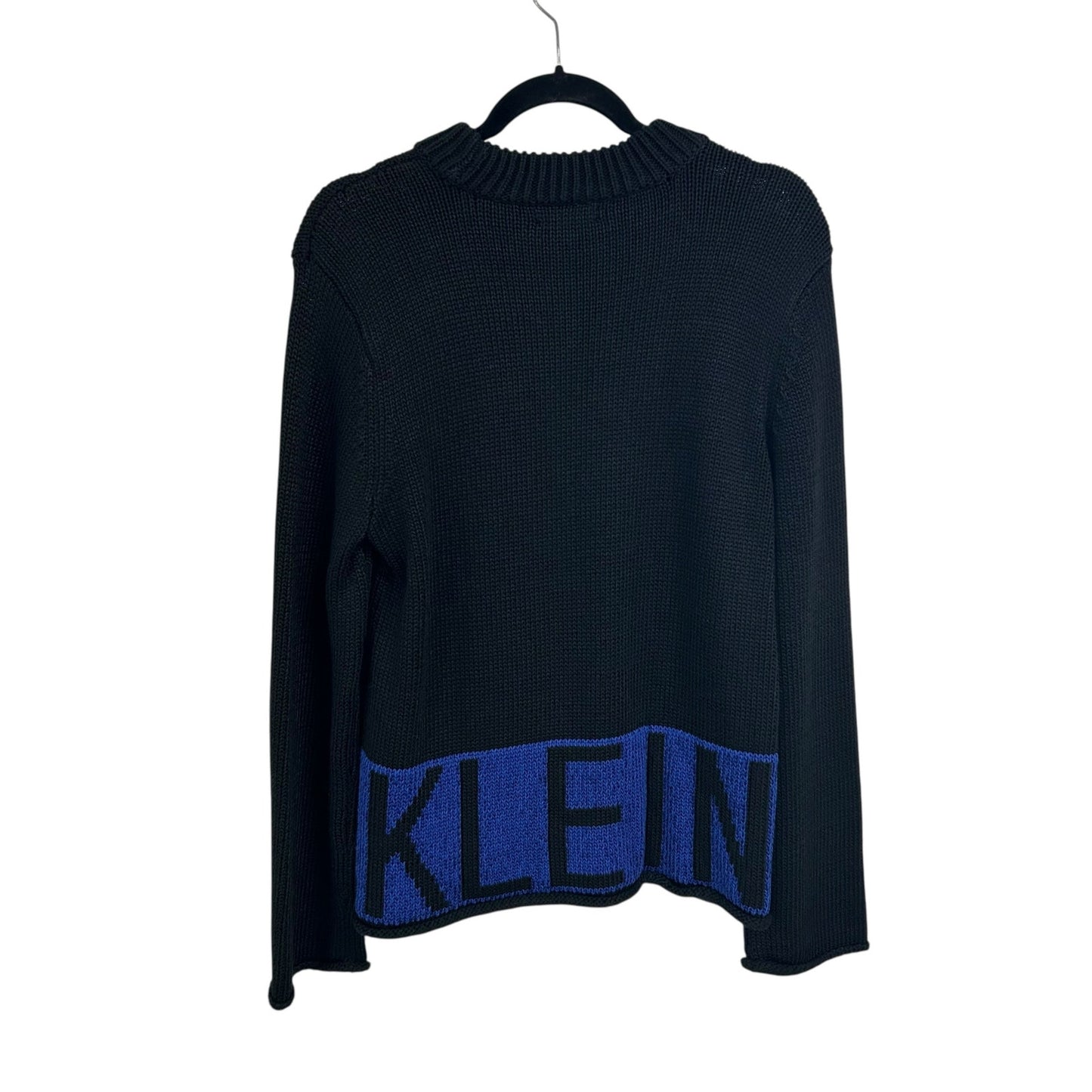Calvin Klein Jeans Y2K Black Blue Heavyweight Crewneck Sweater Womens Large