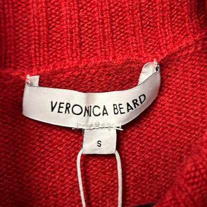 NWT Veronica Beard Crimson Red Mazzy Cashmere Turtleneck Shell Womens Size Small