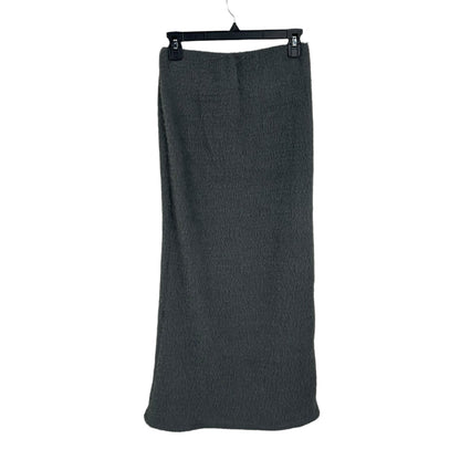 Maeve Gray Fuzzy Knit Column Pull On Maxi Skirt Womens Size Small
