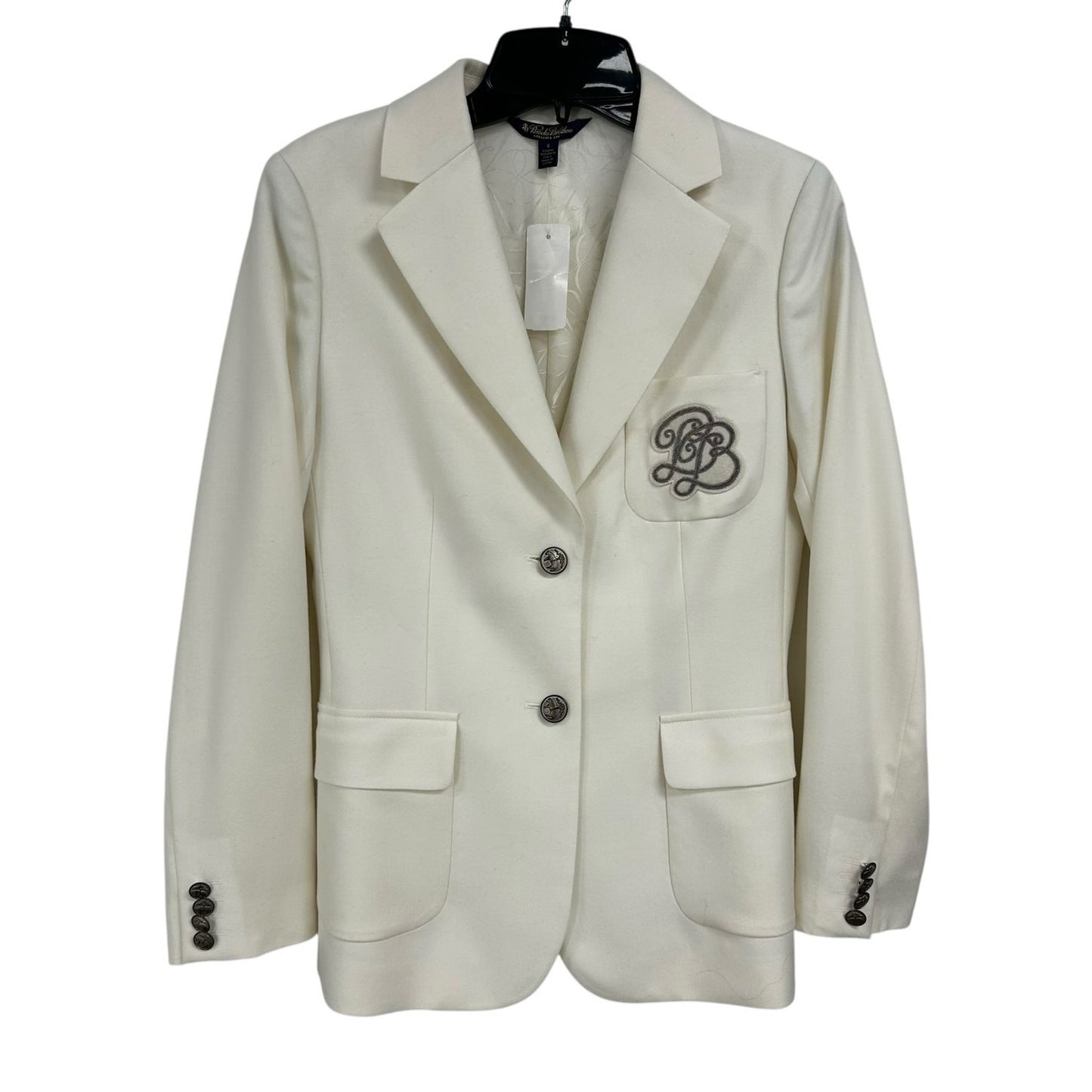 NWT $498.00 Brooks Brothers White Wool Stellita Fit Blazer Jacket Womens US 6