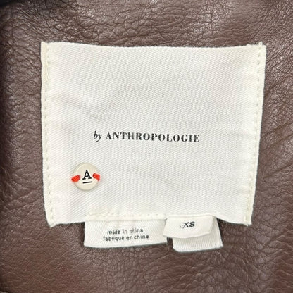 by Anthropologie Hot Fudge The Saige Faux-Leather Moto Jacket Womens Size XS