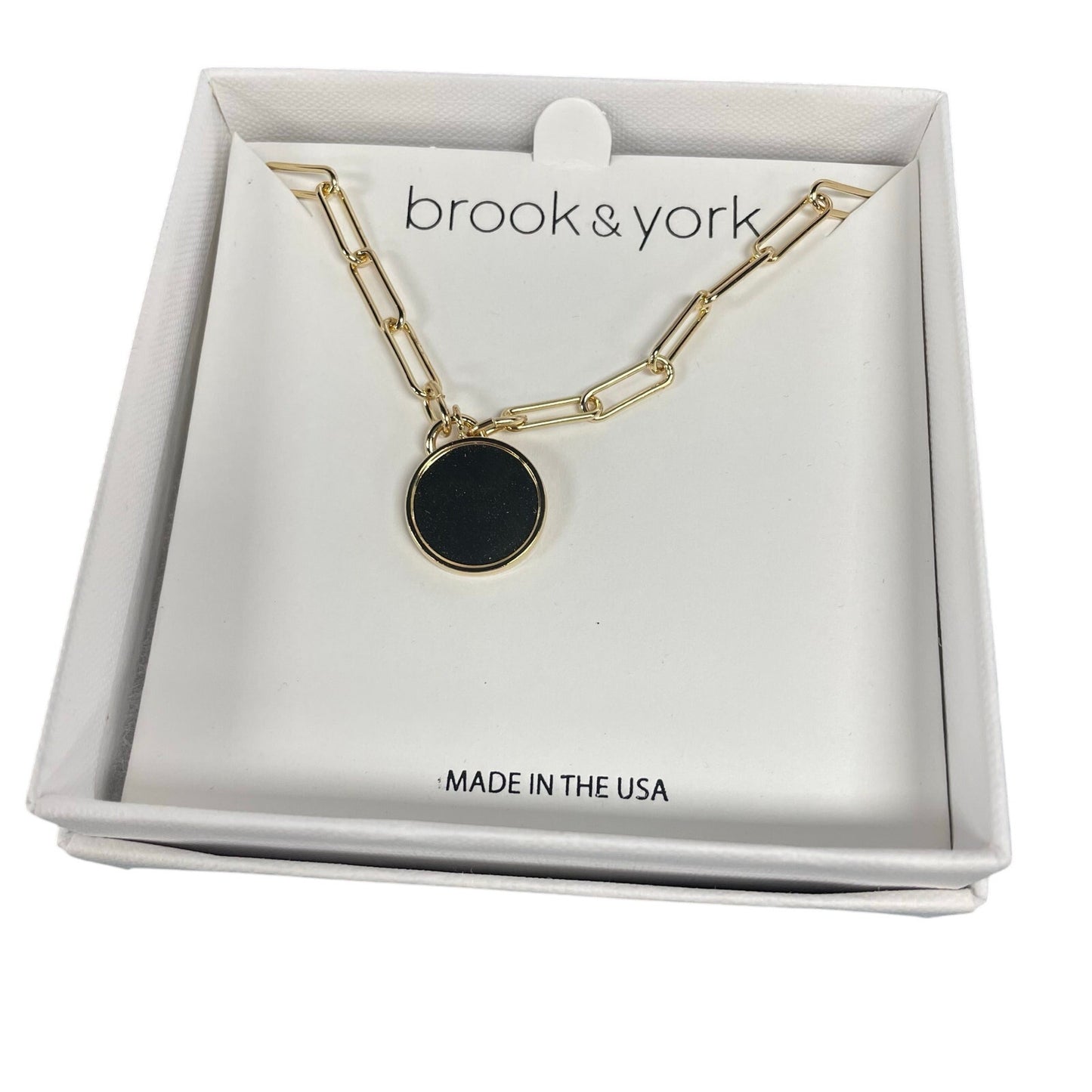 NWB Brook & York Callie Pendant Necklace 14K Gold Plated Brass