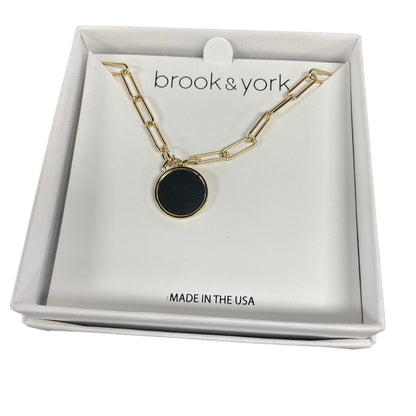 NWB Brook & York Callie Pendant Necklace 14K Gold Plated Brass