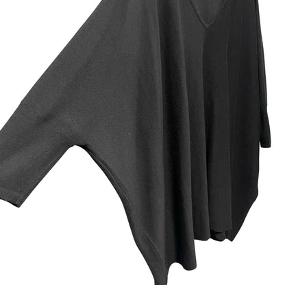 Kerisma Black Knit Pullover Poncho Roslyn Top Womens One Size