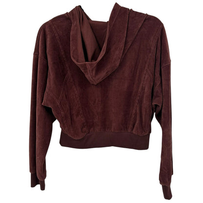 Daily Practice Anthropologie Plum Velour Corduroy Zip Up Hoodie Womens Small