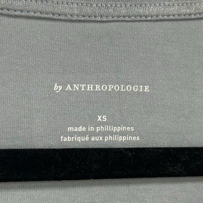 NWT by Anthropologie Sky Blue Shimmer Short Sleeve V Neck Tee Womens XS