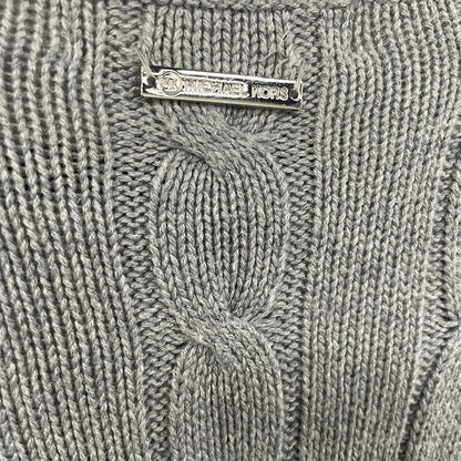 Michael Michael Kors Gray Cable Knit Short Sleeve Pullover Sweater Large / XL