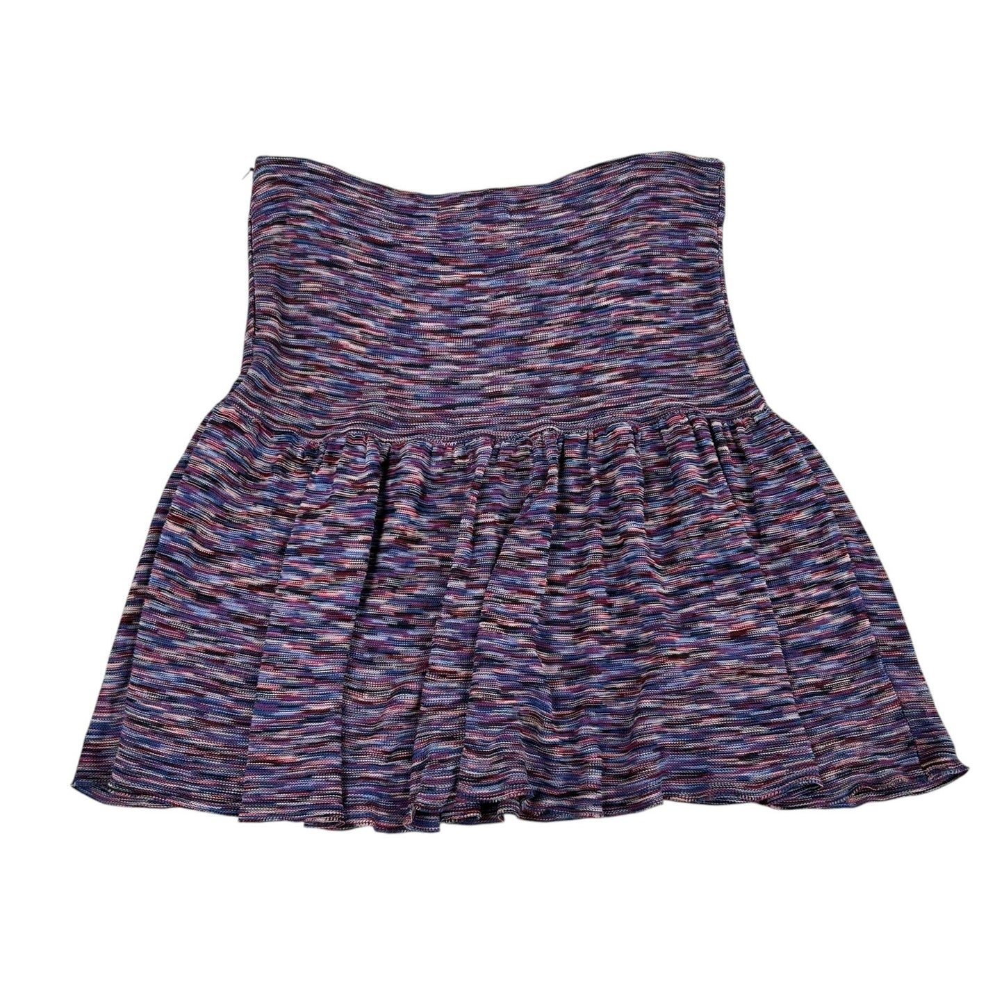 Maje Purple Multi Side Zip Fit & Flare Viscose Mini Skirt Womens 3 /  US Large