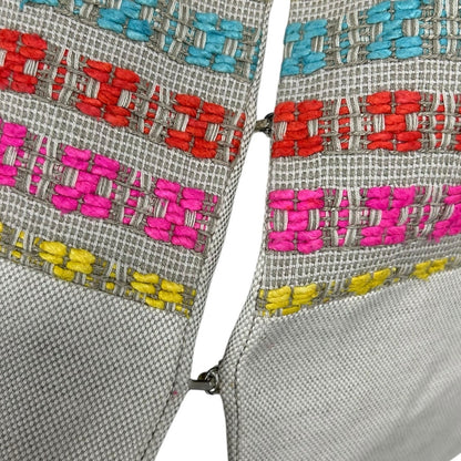 Vilagallo Multicolor Embroidered Front Clasp Lined Jacket Womens 44 / US 12