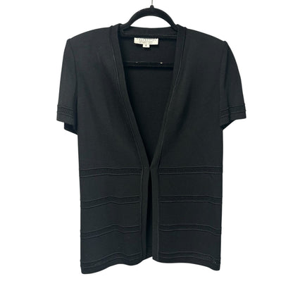 St. John Collection by Marie Gray Black Short Sleeve Cardigan Sweater Womens 6