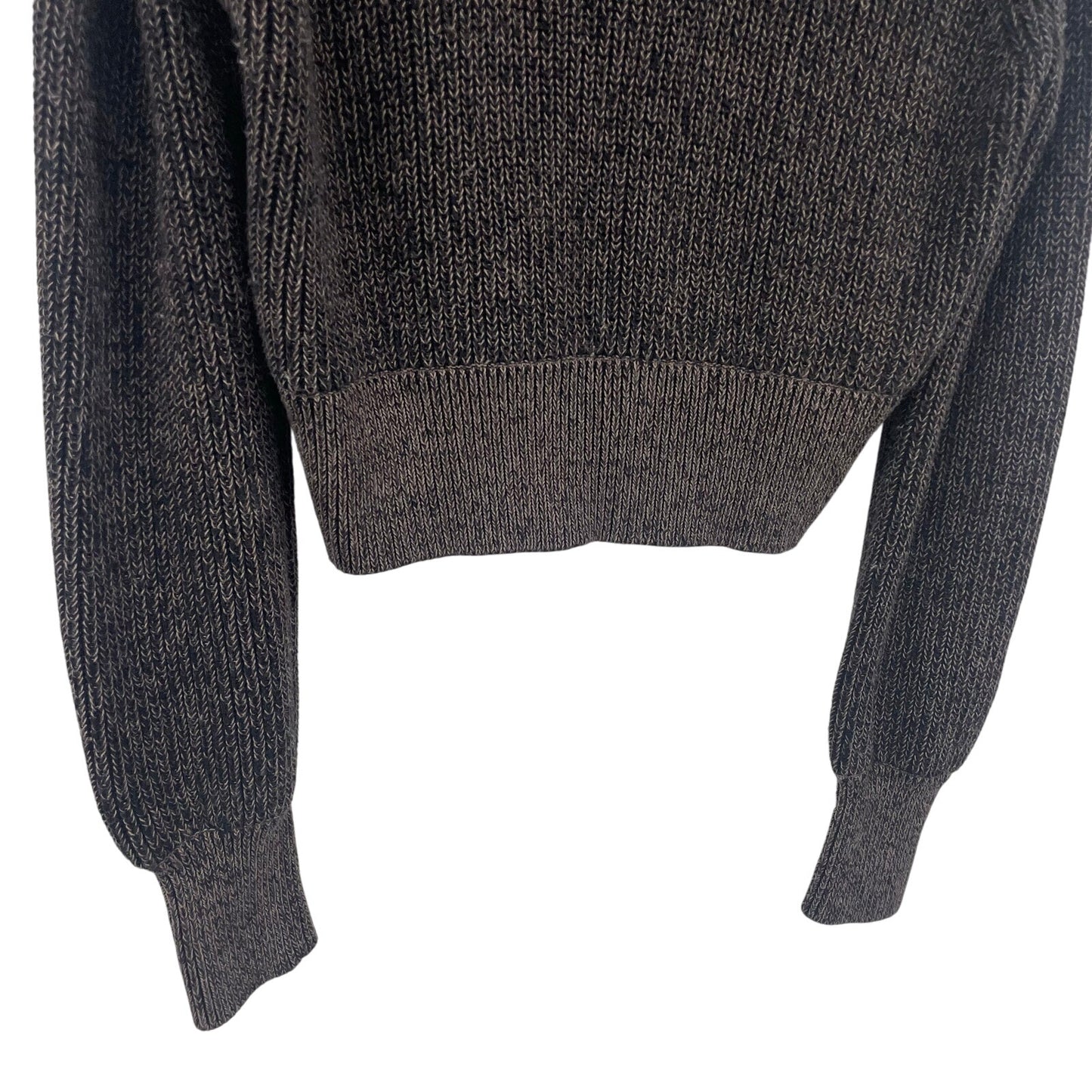 Varley Mentone Knit Half Zip Brown Black Speckle Sweater Womens Size XS