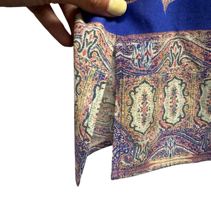 St. John Multi Color Paisley Print Sleeveless Round Neck Tank Top Womens Petite