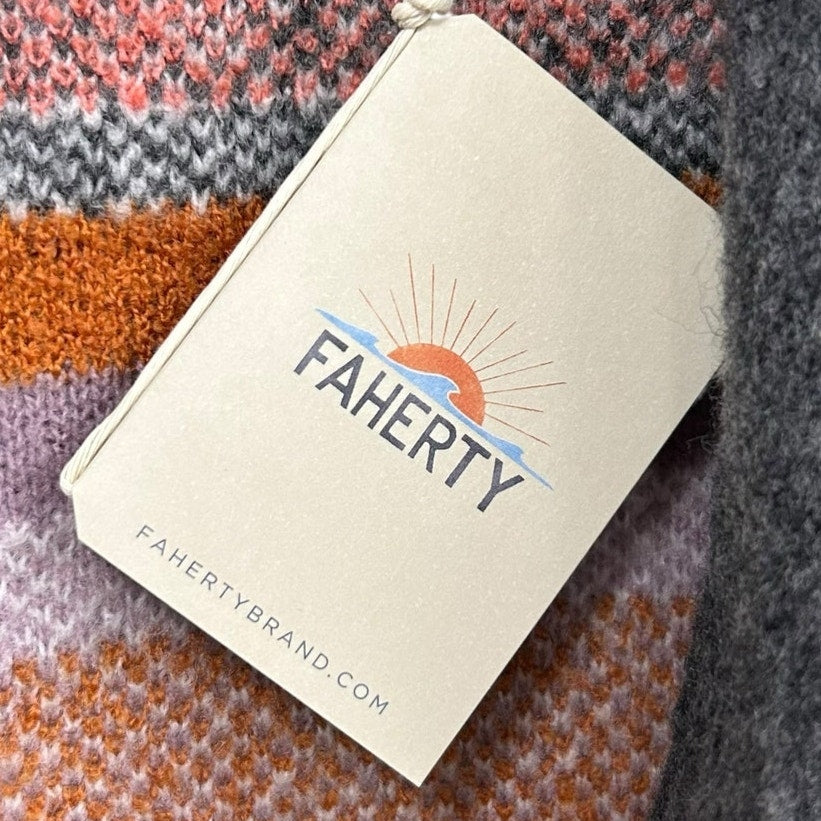 NWT $258 Faherty Sunset Shell Jacquard Topanga Canyon Cardigan Womens Size XS