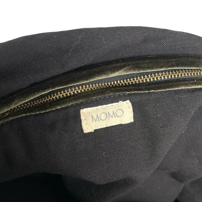 Momo Anthropologie Dark Green Velour Metallic Snakeskin Double Handle Tote Bag