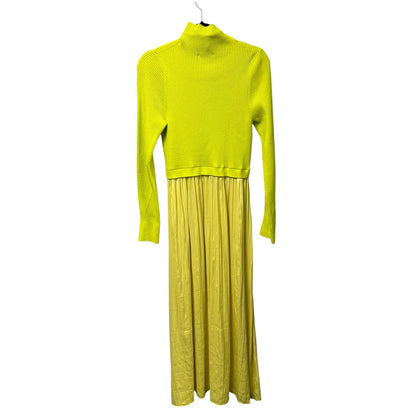 by Anthropologie Yellow The Thea Long-Sleeve Twofer Maxi Dress Womens Large