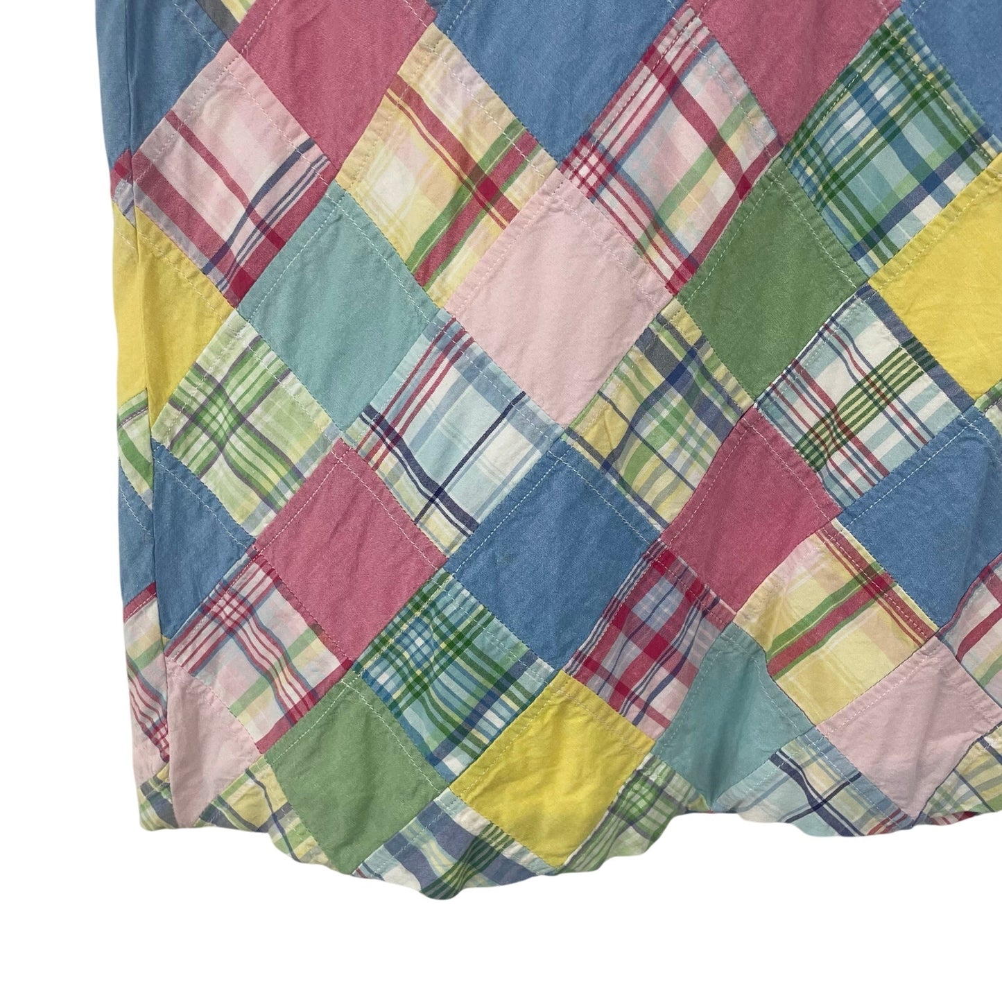 Brooks Brothers Multicolor Pastel Patchwork Madras Plaid Knee Skirt Womens 6