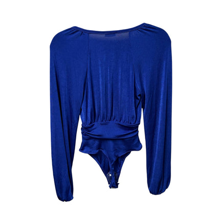 Intimately Free People Blue In Your Arms Long Sleeve Bodysuit Womens Size XS