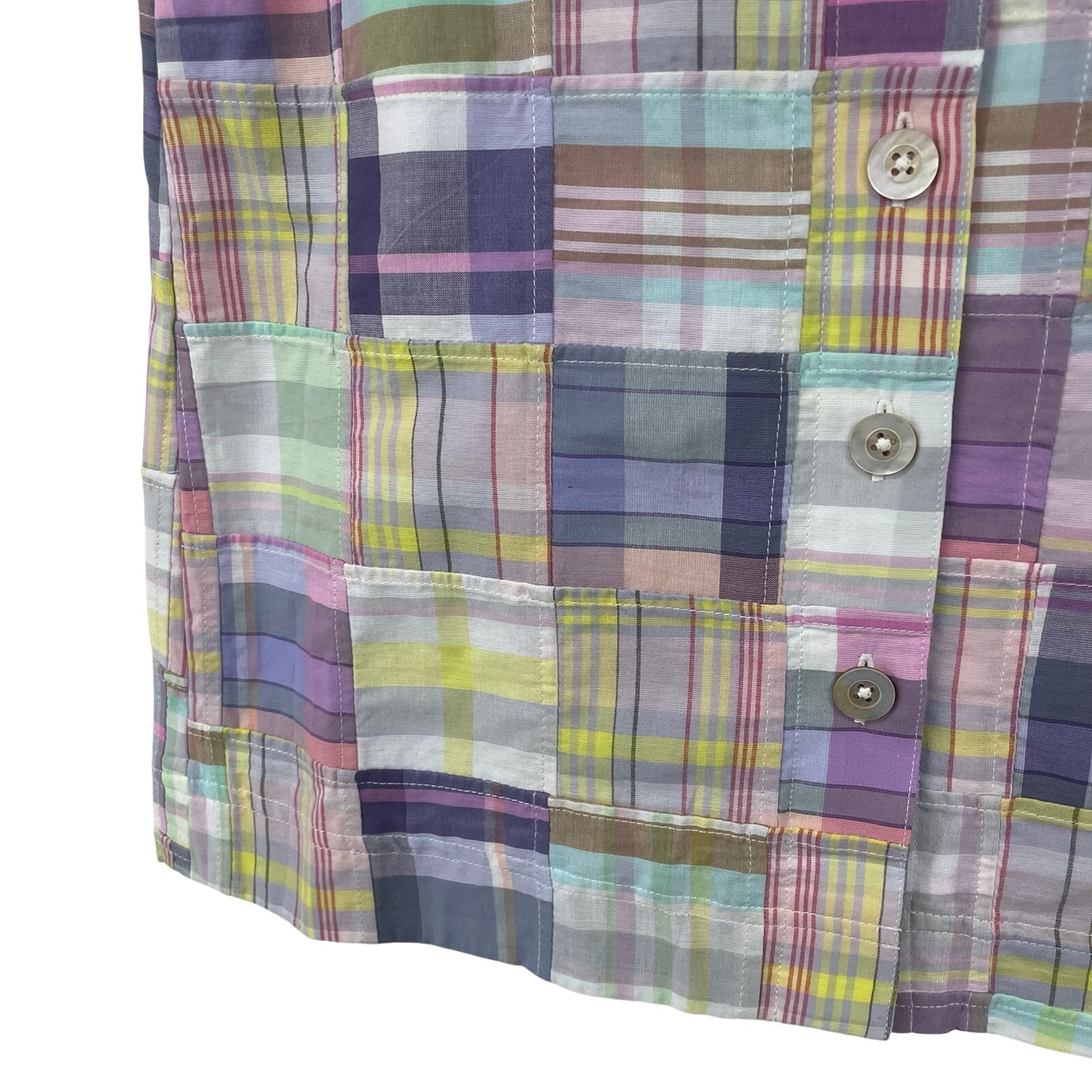 Brooks Brothers Cotton A Line Button Front Madras Pastel Plaid Skirt Womens 6