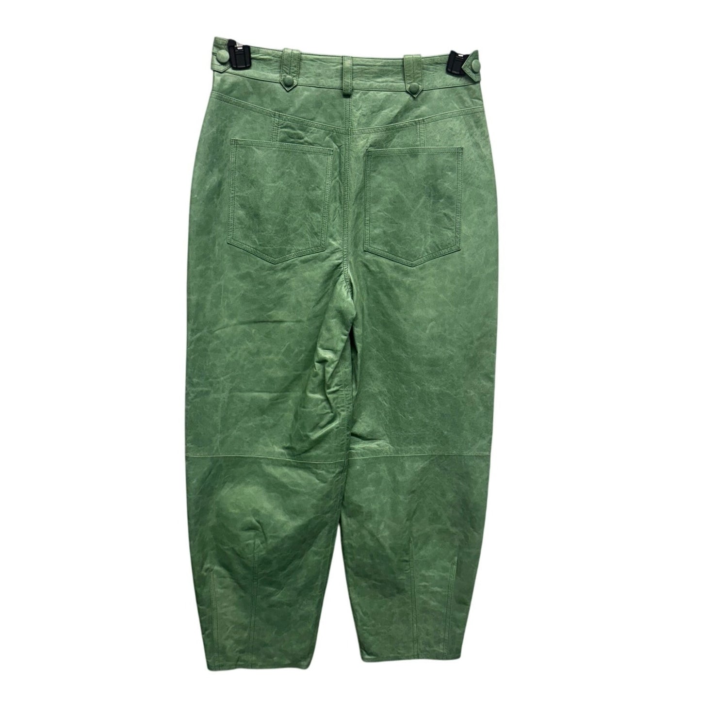 NWT Ulla Johnson Lichen Green Leather High Rise Jupiter Cropped Pants Womens 4