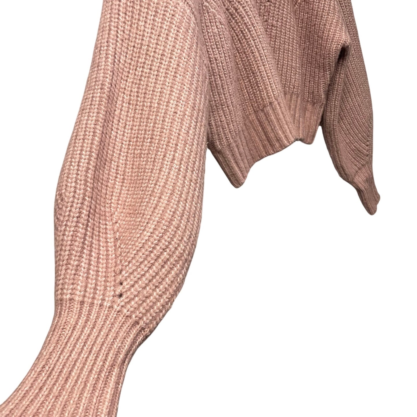 Varley Pink Woodrose Rogan Cropped Knit Turtleneck Sweater Womens Size Large