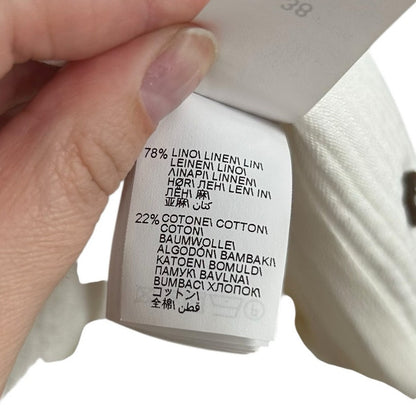 Brunello Cucinelli White Linen Blend Double Breasted Blazer Womens 38 / US 2