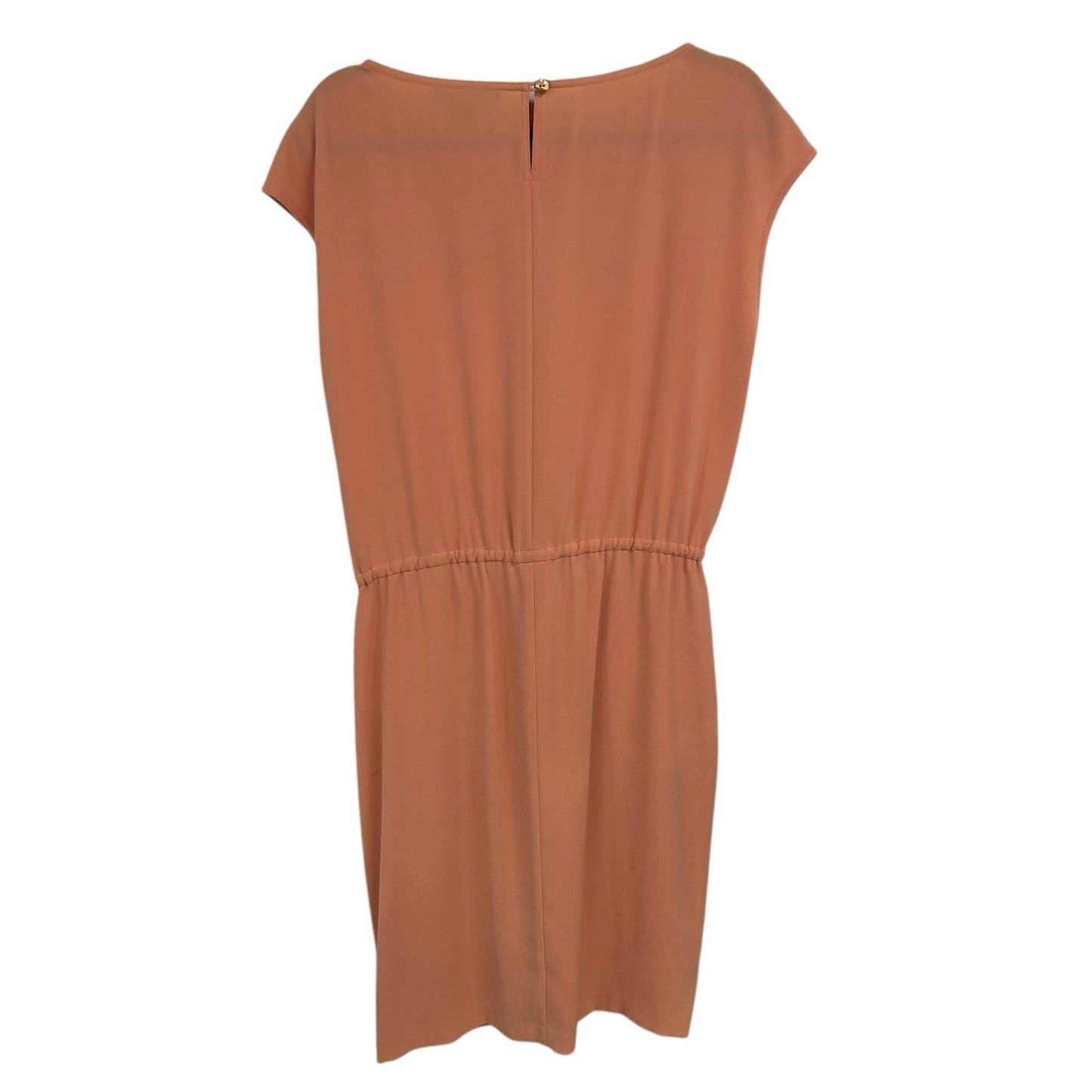 St. John Black Label Peach Drawstring Waist Cap Sleeve Dress Womens 6