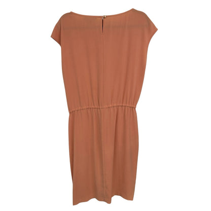 St. John Black Label Peach Drawstring Waist Cap Sleeve Dress Womens 6