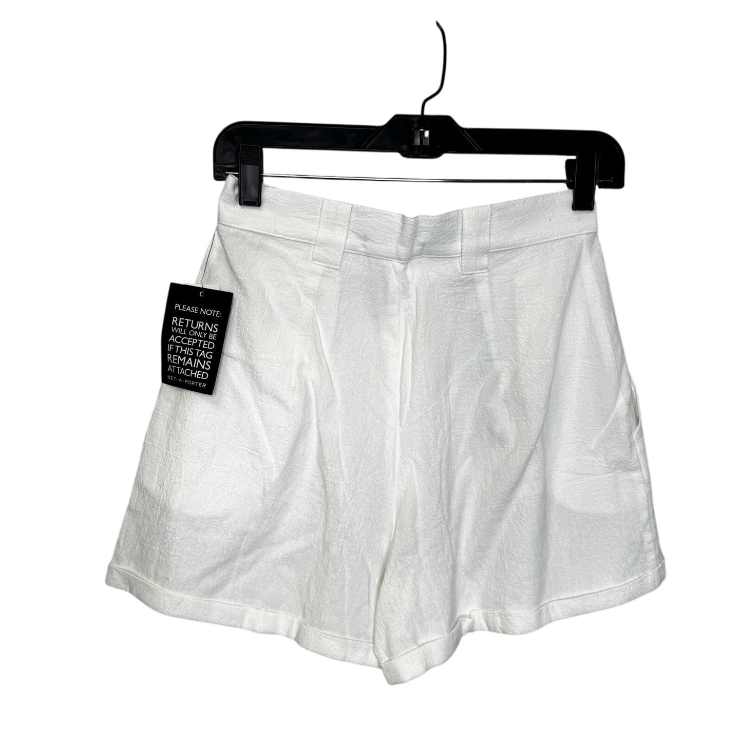 NWT Paradised White High Waisted Pleated Relaxed Cotton Shorts Womens Small