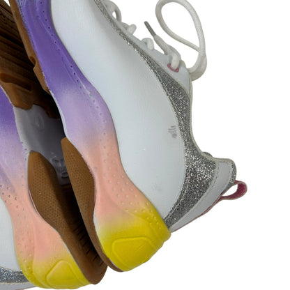 Juicy Couture Girl's Beverly Blvd Glitter Pink Logo Sneakers in White Rainbow 4