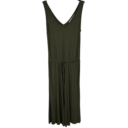 Michael Stars Olive Green Sleeveless V Neck Waist Tie Jumpsuit Womens Size XS