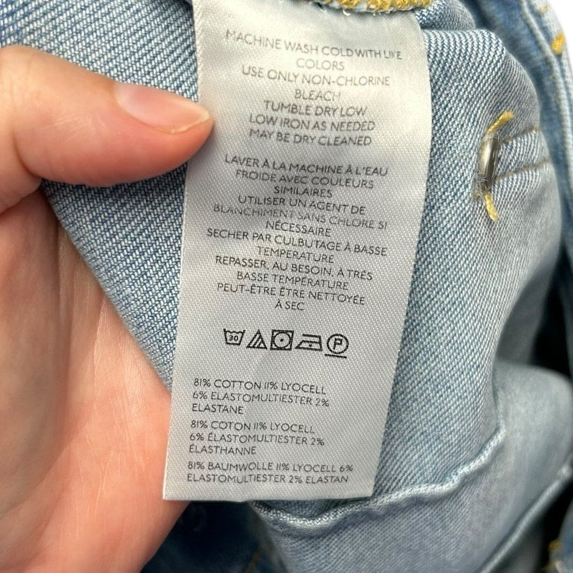 NWT Pilcro The Kit High-Rise Wide-Leg Utility Trouser Denim Jeans Womens Size 30