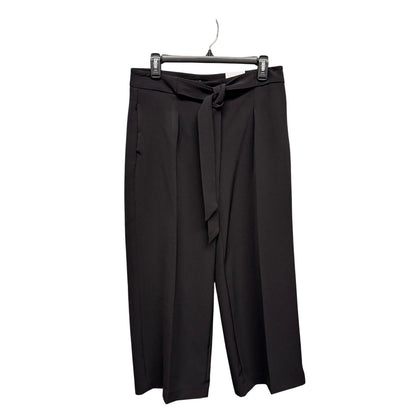 NWT White House Black Market Black High Rise Wide Leg Cropped Pants Womens 10