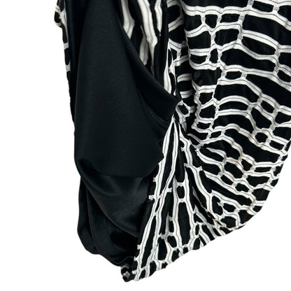Joseph Ribkoff Black White Textured Sleeveless Mini Bodycon Dress Womens Size 6