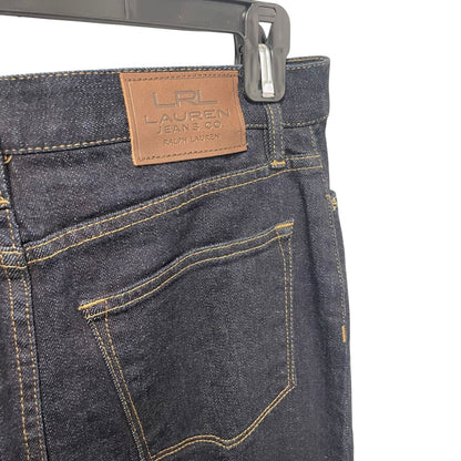 Lauren Ralph Lauren Jeans Co Dark Wash Denim Straight Fit Knee Skirt Womens 2