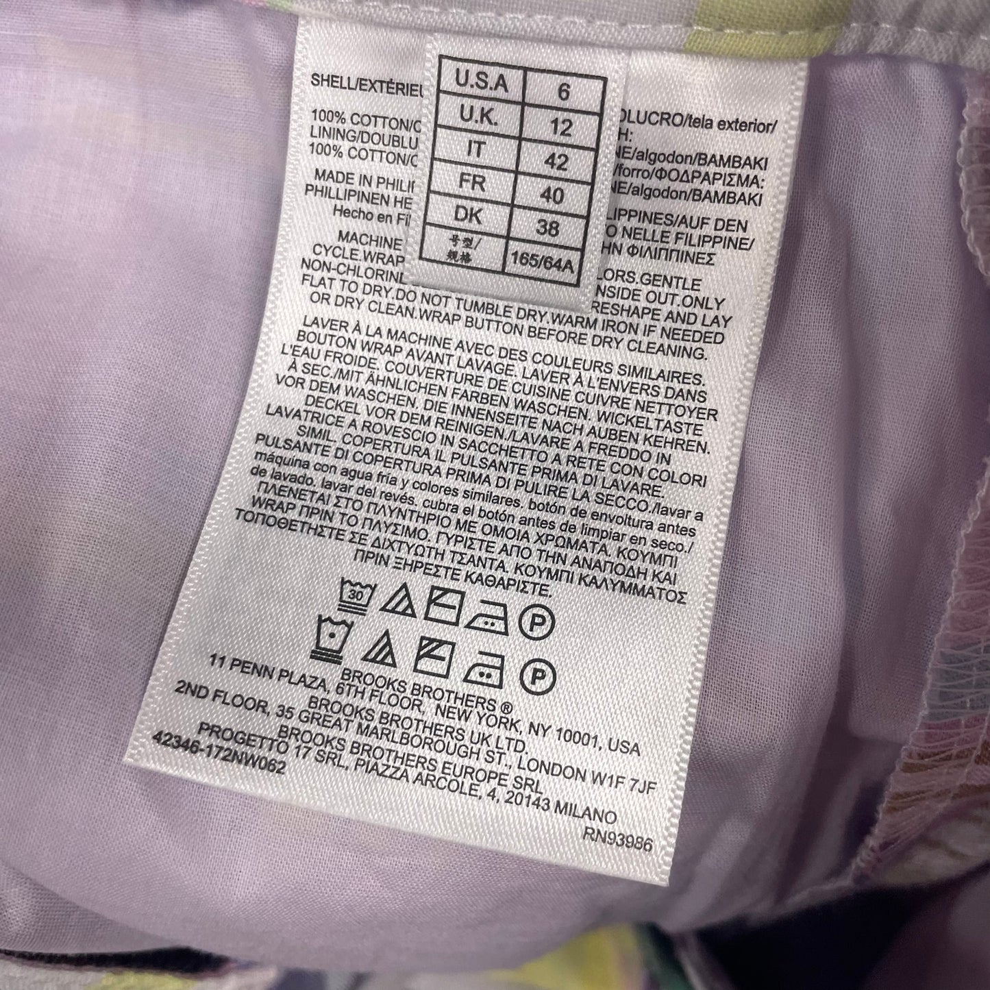 Brooks Brothers Cotton A Line Button Front Madras Pastel Plaid Skirt Womens 6