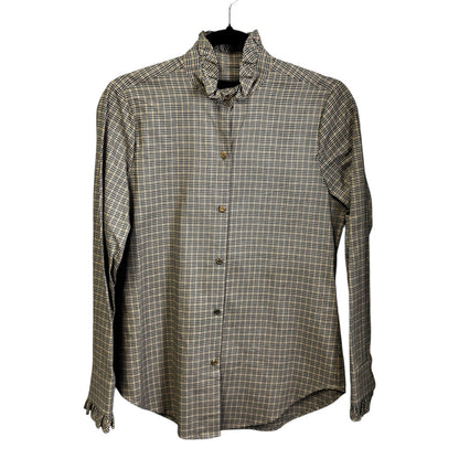 NWT Nili Lotan Honey Check Print Long Sleeve Lydia Button Down Womens X-Small