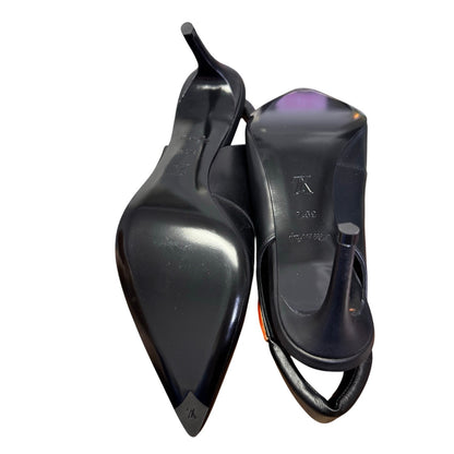 Louis Vuitton Black Calfskin Allure Slingback Pointed Toe Pumps Womens 9.5