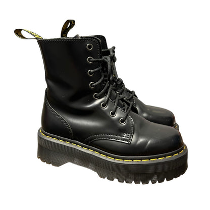 Dr. Martens Black Smooth Leather Platform Lace Up Jadon Boots Womens US 6
