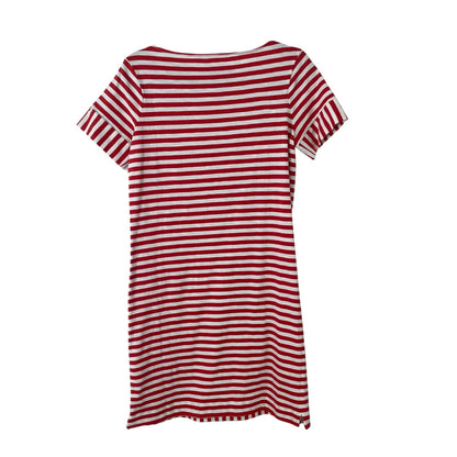 Boden Darcey T Shirt Dress Red White Striped Short Sleeve Womens 6