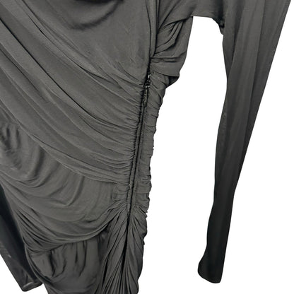 NWT Zimmermann Black Illustration Asymmetrical Gathered Midi Dress Womens US 4