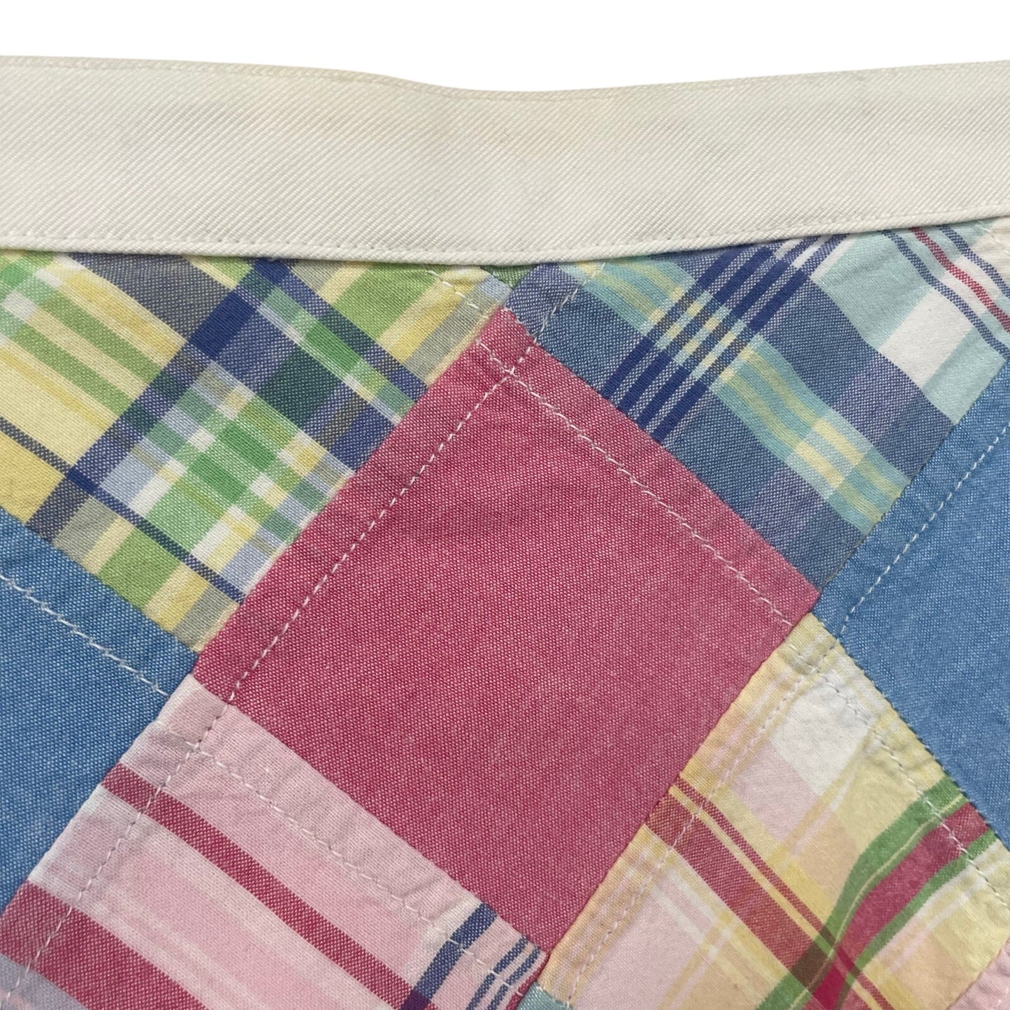 Brooks Brothers Multicolor Pastel Patchwork Madras Plaid Knee Skirt Womens 6