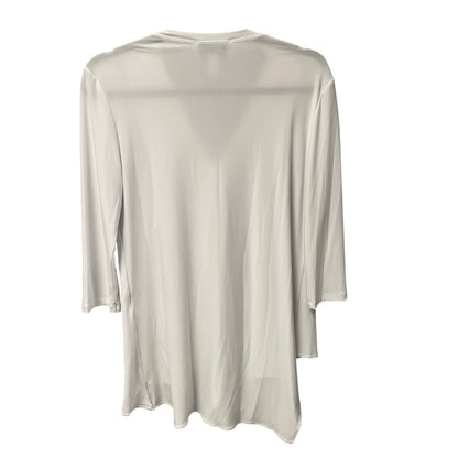 Joseph Ribkoff 3/4 Sleeve V Neck Layered White Stretch Top Womens 6