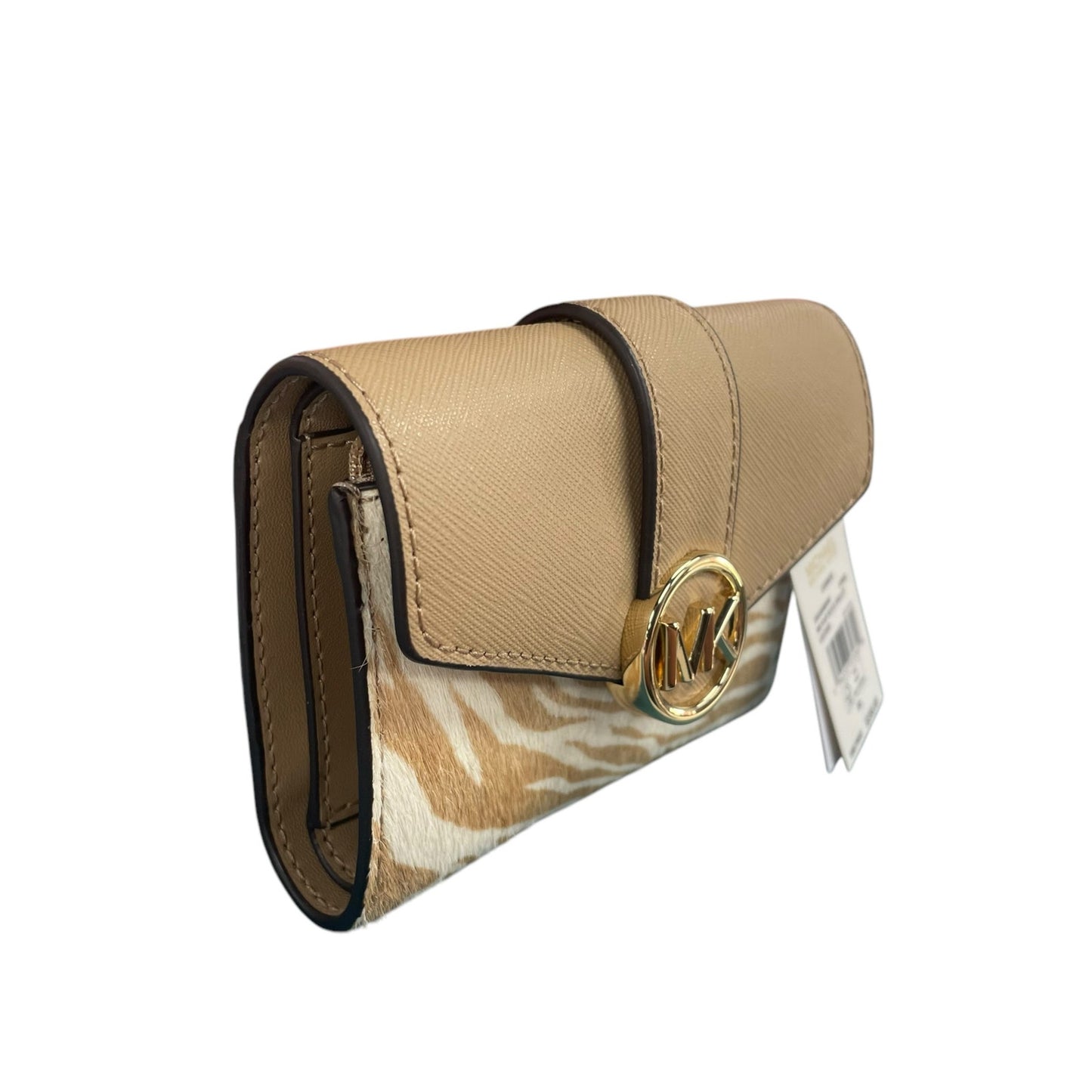NWT Michael Michael Kors Carmen Medium Flap Bifold Wallet Animal Print