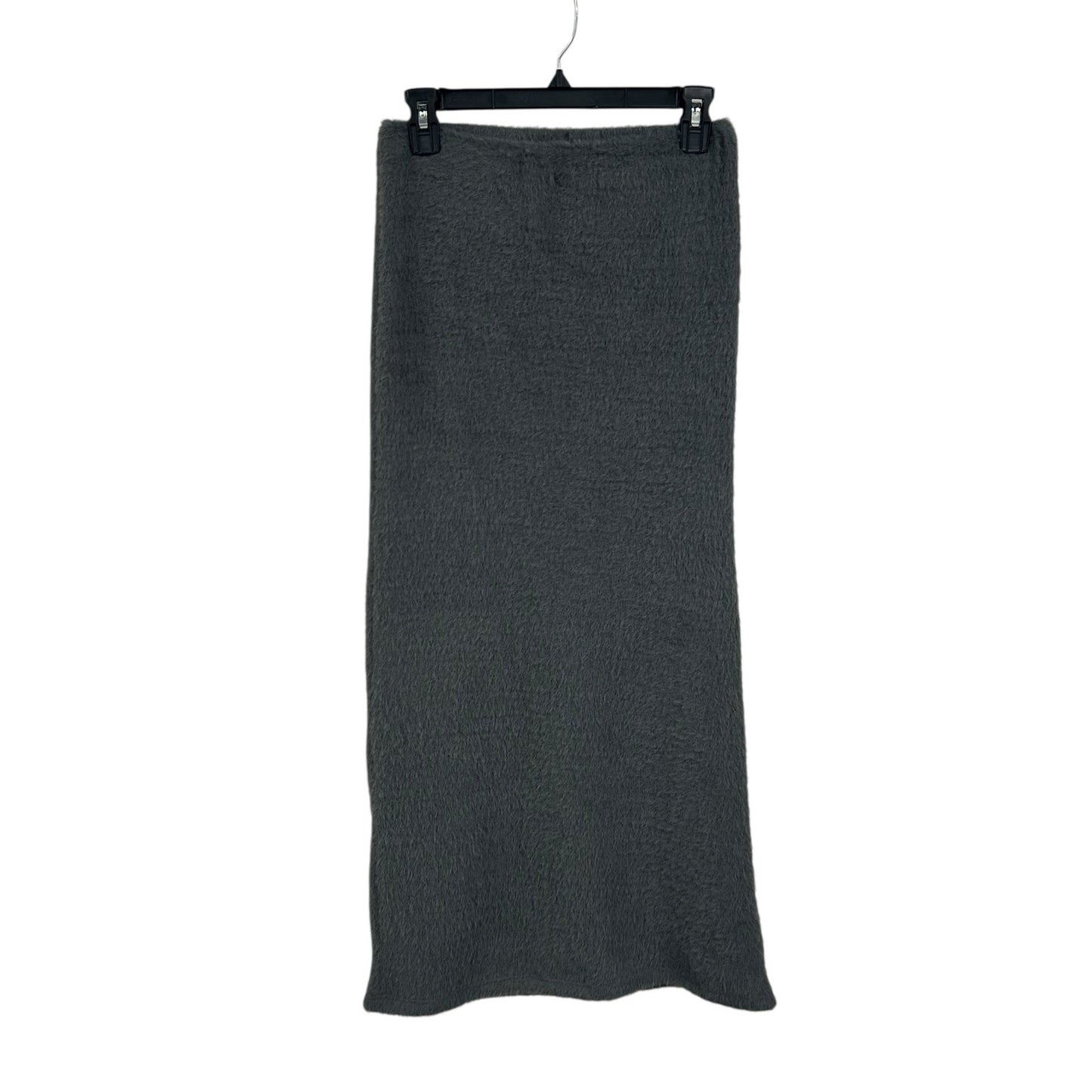 Maeve Gray Fuzzy Knit Column Pull On Maxi Skirt Womens Size Small