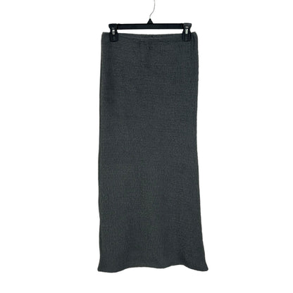 Maeve Gray Fuzzy Knit Column Pull On Maxi Skirt Womens Size Small