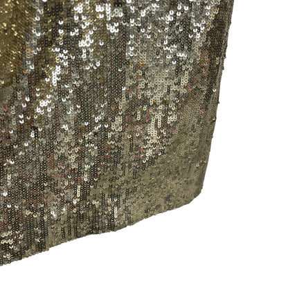 Tory Burch Metallic Gold Sequin Sleeveless Silk Sheath Dress Womens Size 8