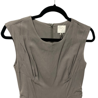 Anthropologie HD in Paris Sleeveless Silk Ruffle Front Dress Gray Womens 0