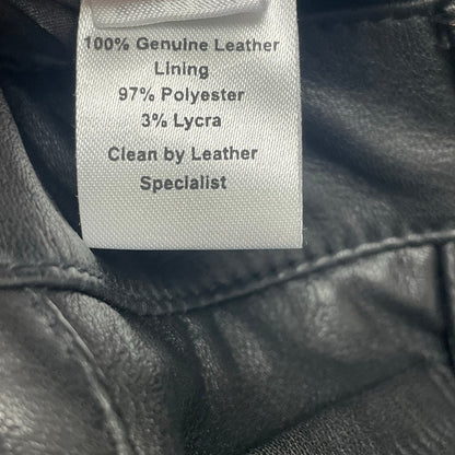 NWT Ecru Black Leather Straight Leg High Waist Hudson Pant Womens Size 4