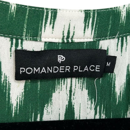 Pomander Place Green Ikat V Neck Long Sleeve Kenzo Mini Dress Womens Medium